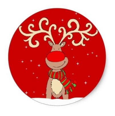 Новогодние Стикеры круглые