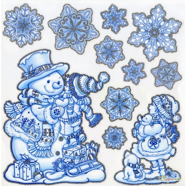 Наклейки на Кона новогодние