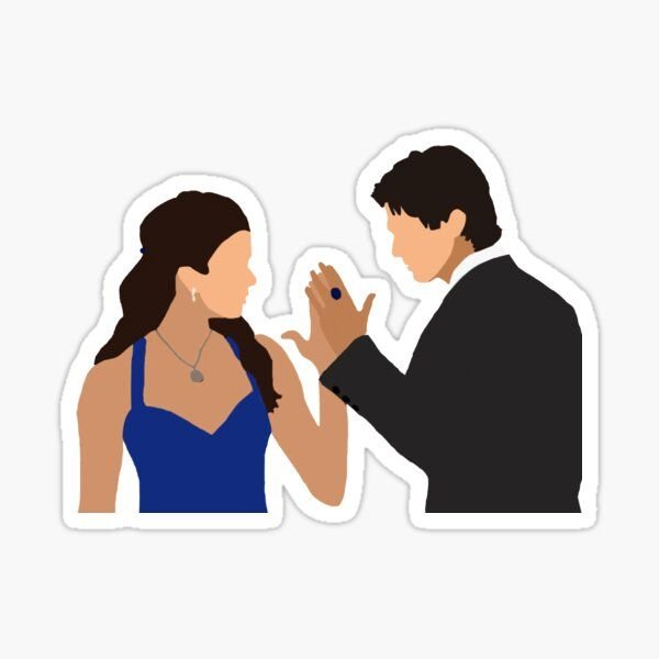 Стикеры дневники вампира черно белые