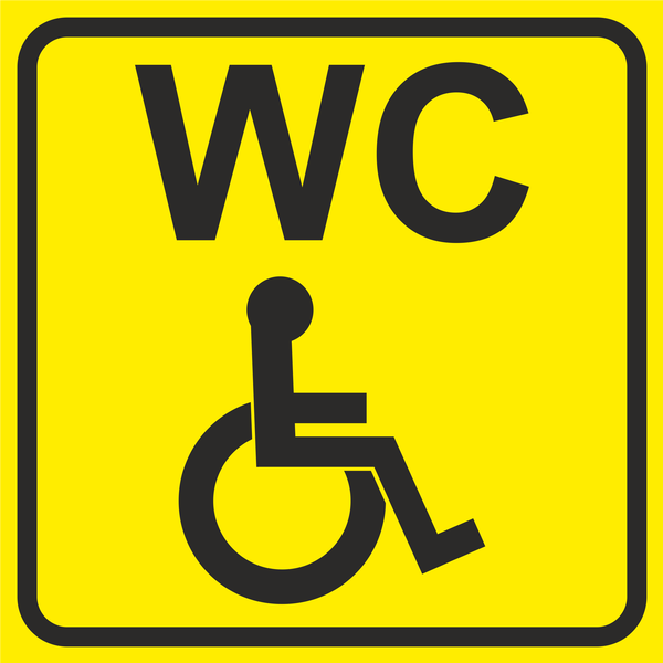 Тактильная пиктограмма туалет для инвалидов