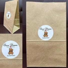 Крафт пакет с наклейкой