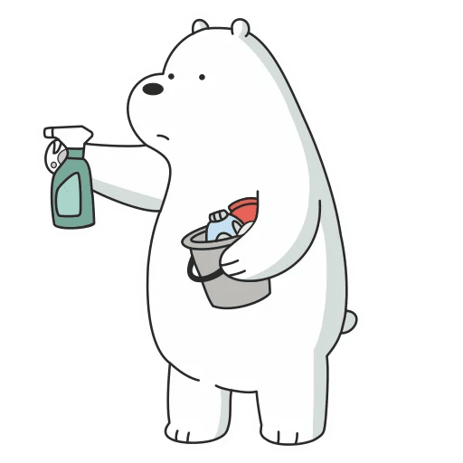 Стикеры белый мишка