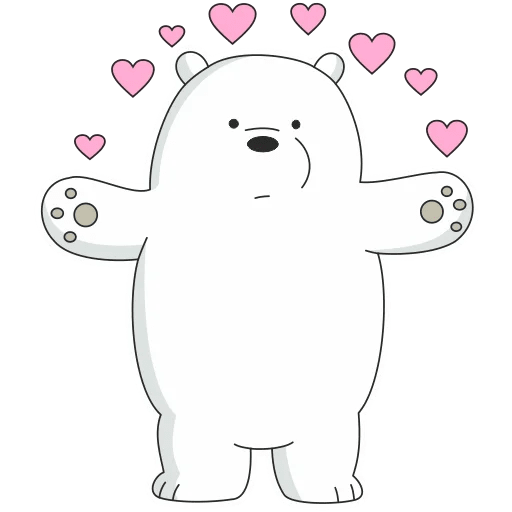 Стикеры белый мишка