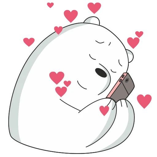 Стикеры белый медведь