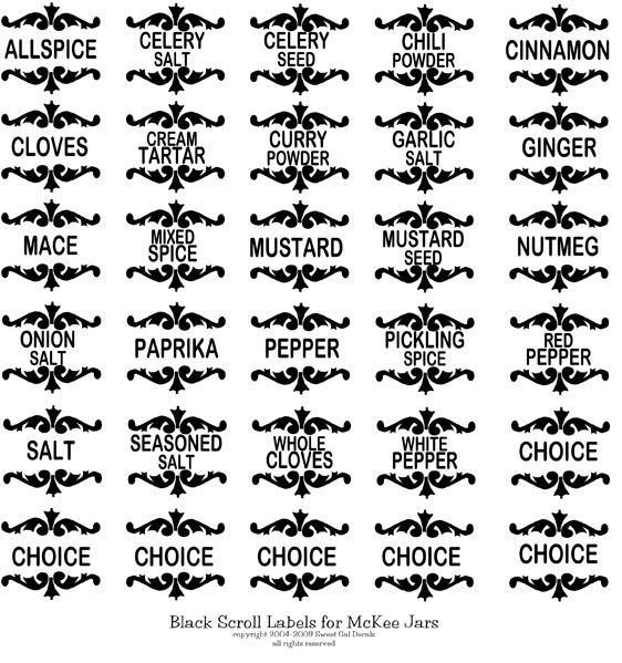Этикетки для приправ