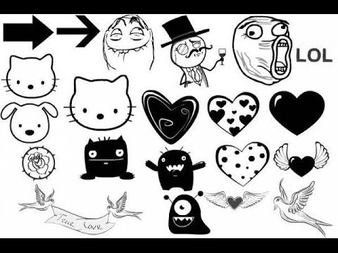 Стикеры чёрно белые