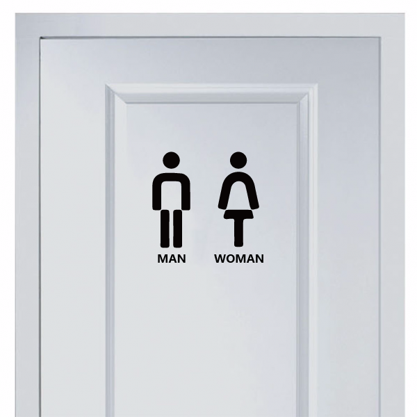 Наклейки на двери туалета м и ж