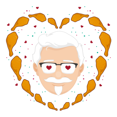 Сандерс мультяшный КФС