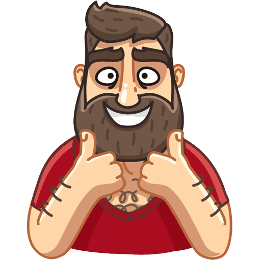 Стикер бородатый мужик