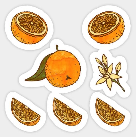 Наклейки для распечатки оранжевые