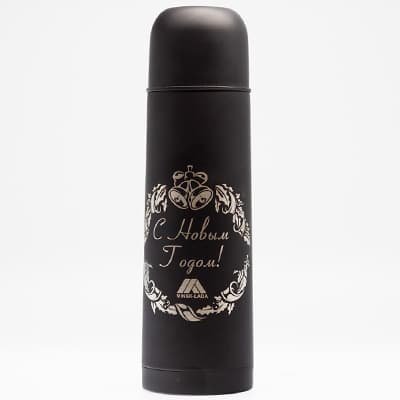 Лазерная гравировка на термокружке