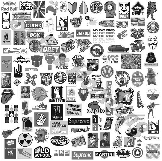 Наклейки Мга черно белые