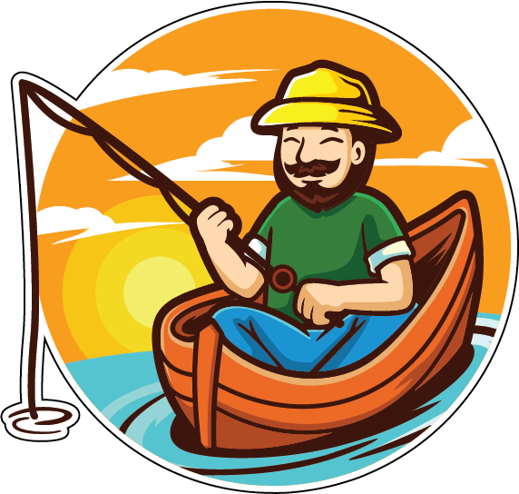 Логотип рыбака