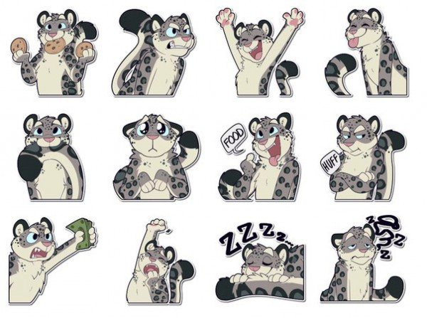 Снежный Барс Стикеры телеграмм