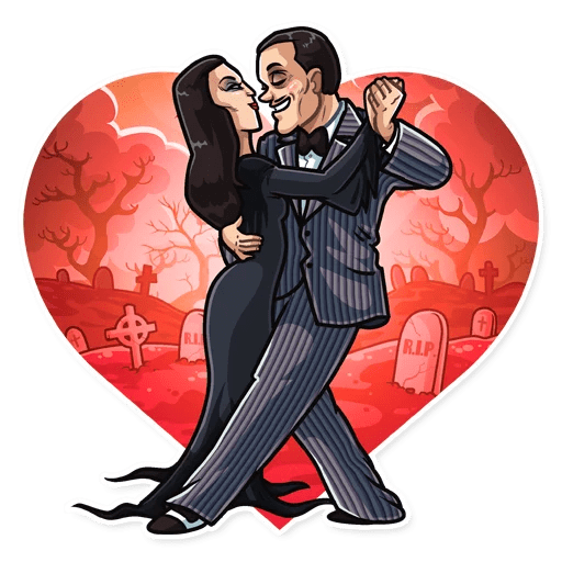 Мартиша Аддамс Стикеры телеграмм