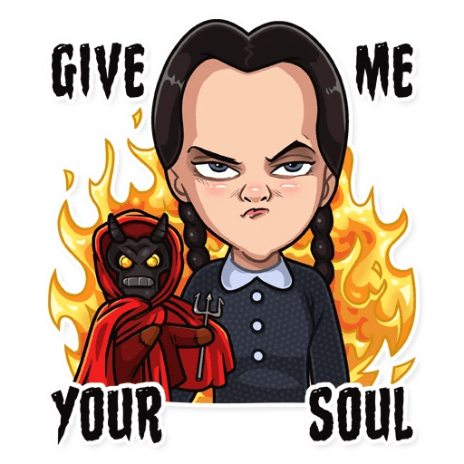 Семейка Аддамс Стикеры телеграмм