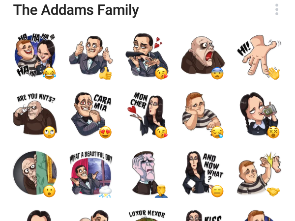 Семейка Аддамс Стикеры телеграмм