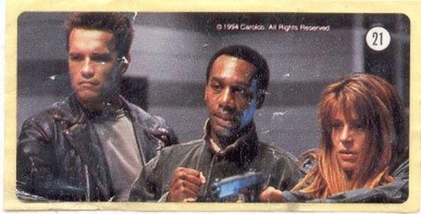 Коллекция наклеек от жвачки Терминатор 2