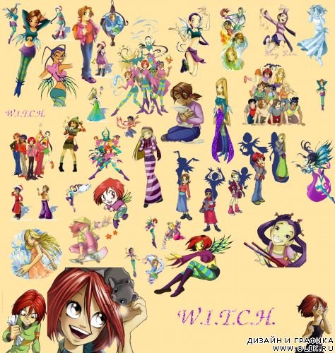 Наклейки чародейки Witch