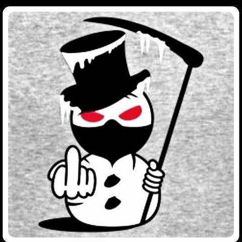 Наклейка Снеговик на холодильник