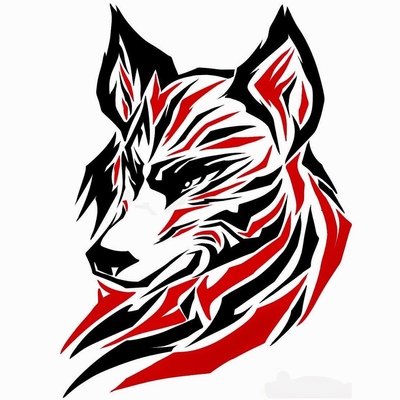 Наклейка волк на авто воет