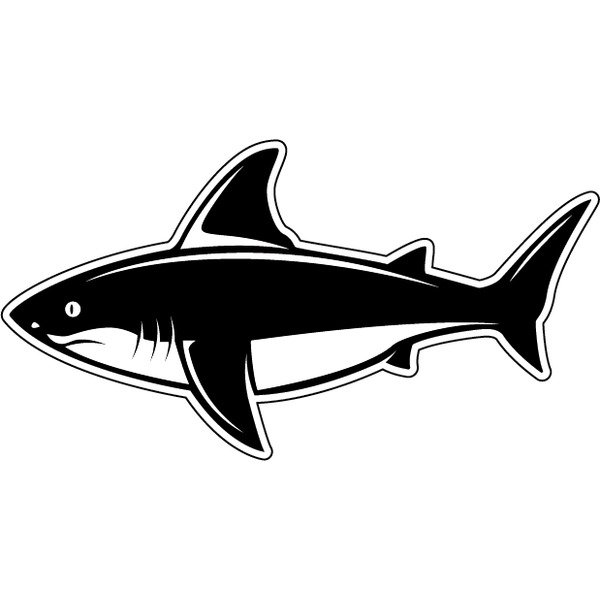 Металлическая наклейка акула