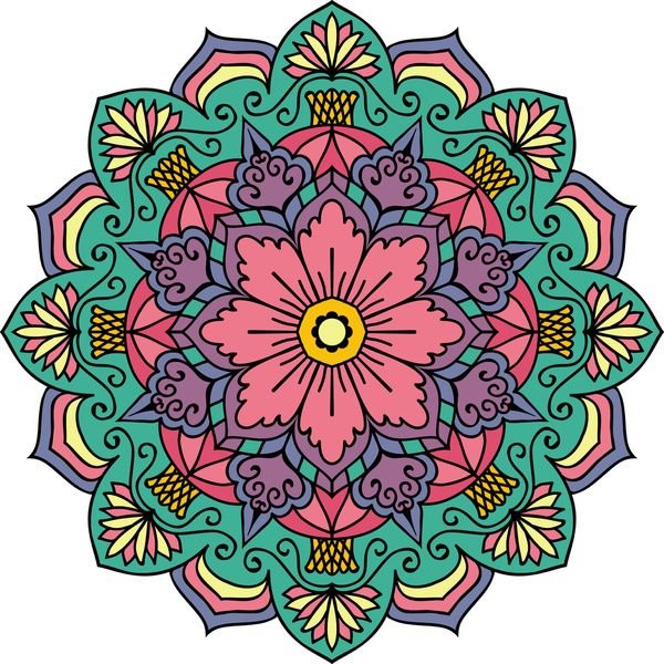 Мандала круглая цветная