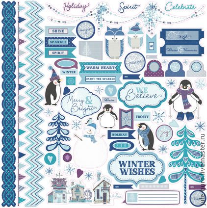 Зимние наклейки