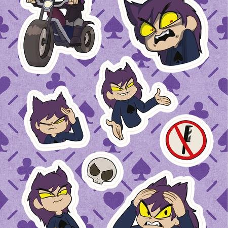 Стикеры 13 карт черно белые