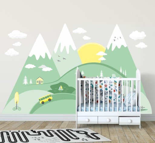 Декор стен в детской горы