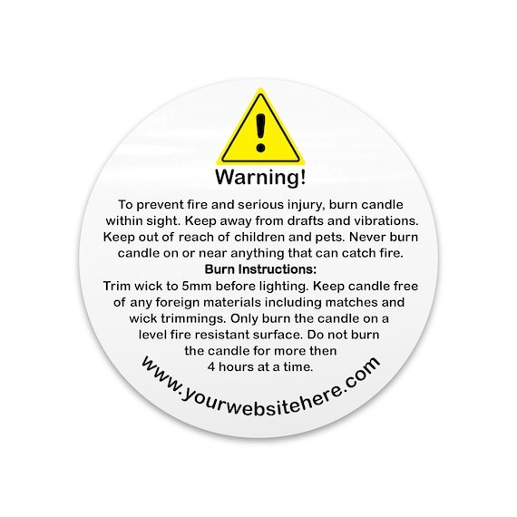 Этикетка предупреждение свеча