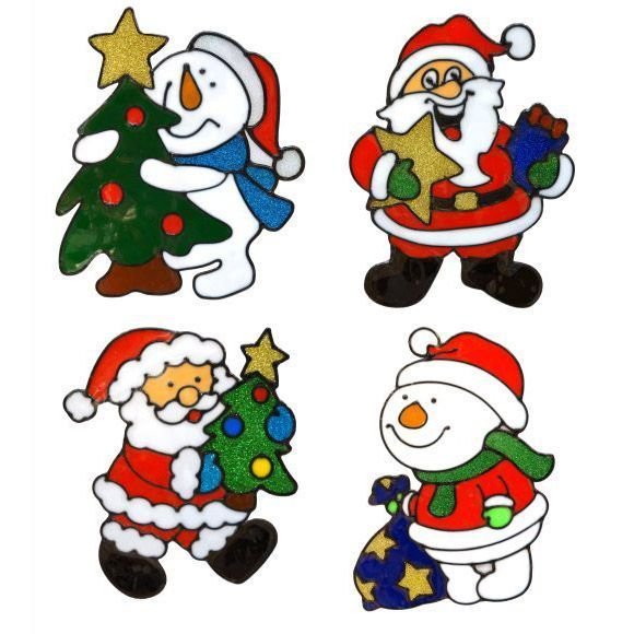 Новогодние наклейки на витрины