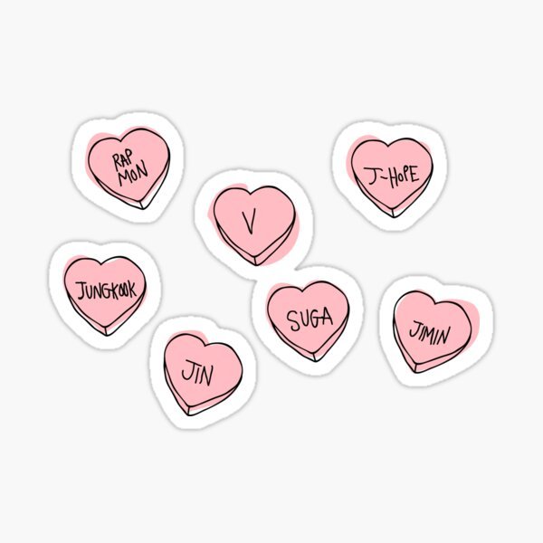 БТС Стикеры с сердечками