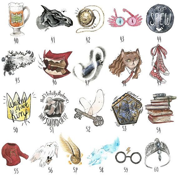 Гарри Поттер рисунки предметов Слизерин