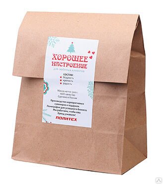 Крафт пакет с наклейкой