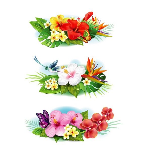 Набор наклеек "цветы"