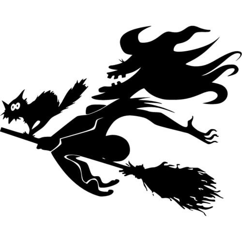 Наклейка на автомобиль ведьма на метле