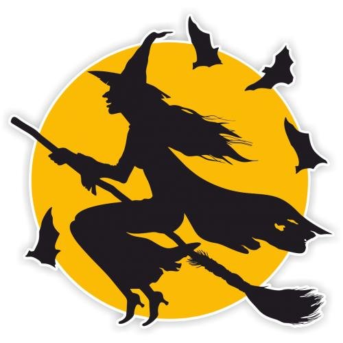Логотип ведьма на метле