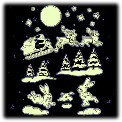 Светящиеся наклейки на окна новогодние