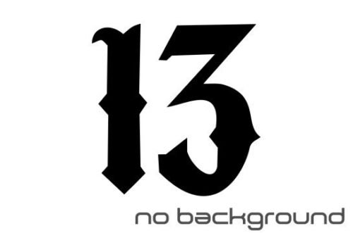 Цифра 13 на белом фоне