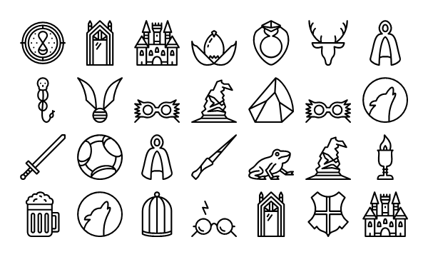 Стикеры Гарри Поттер Хогвартс