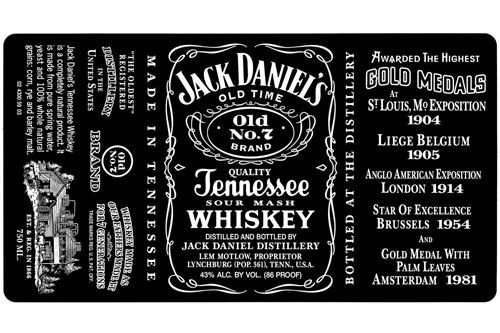 Этикетка виски Джек Дэниэлс