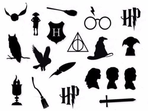 Стикеры с Гарри Поттером чёрно белые