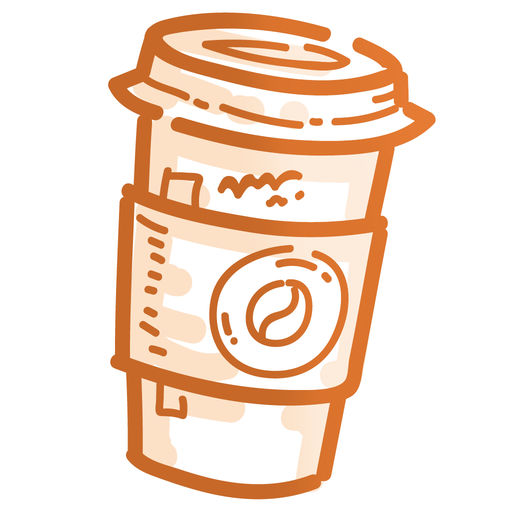 Наклейка кофе с собой вектор