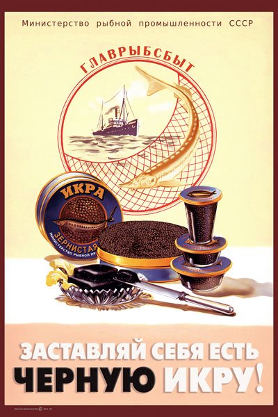 Заставляй себя есть черную икру плакат