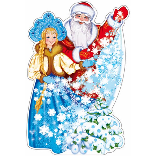 Наклейки Деда Мороза и Снегурочки