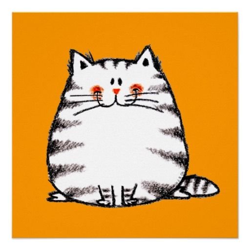 Открытка толстый кот
