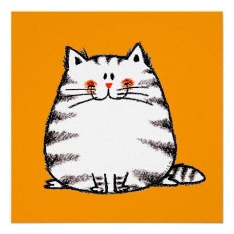 Кот с плакатом