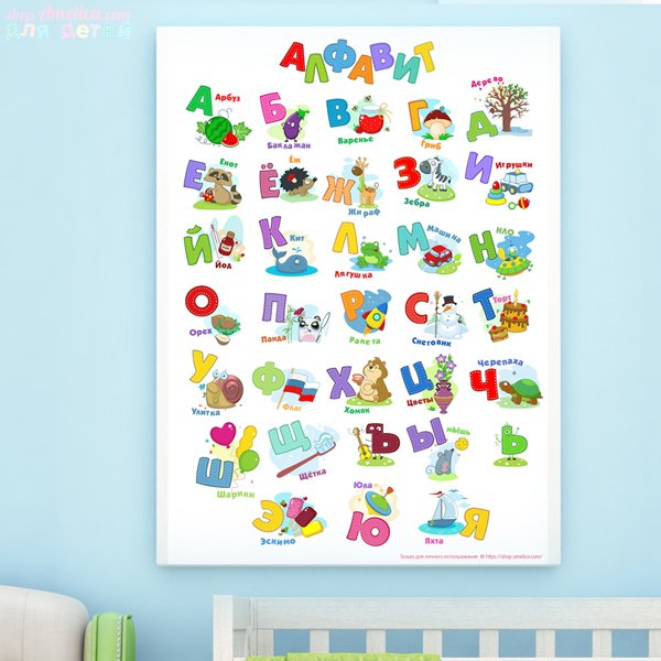 Постеры в детскую комнату алфавит