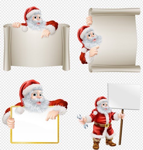 Дед Мороз с табличкой